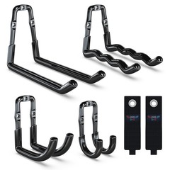 Super Heavy Duty Garage Hooks 6 Pack, One-Piece Construction Garage Wall Hook…
