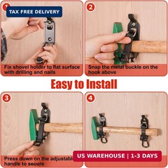 6Pcs Shovel Mount for Roof Rack, Heavy Duty Shovel Holder for Truck, Metal Rubbe