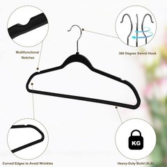 Quality Hangers 50 Pack Plastic Hangers for Clothes – Slim Non-Velvet Hangers…