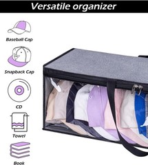 2 PCS Wide Hat Storage Baseball Caps Organizer W/ 2 Sturdy Handles Hat Racks