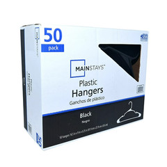 Plastic Clothes Hangers – 50 Pack, Lightweight & Durable – Everyday Use – Black