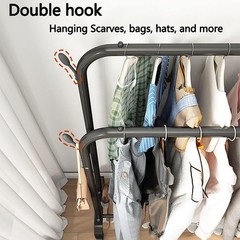 59 in Clothing Garment Rack Rolling Clothes Organizer Double Rails Heavy Duty