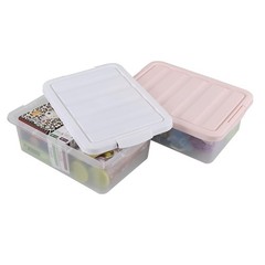 Plastic Storage Bin with Lid 14 Quart Latching Tote 2 Pack