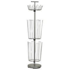 2132-1 Metal 3-Tier Revolving Shoe and Boot Rack – Silver