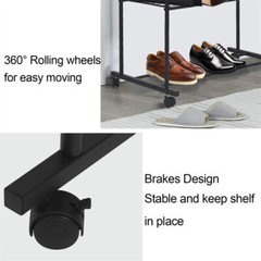 Heavy Duty Clothes Rack Industrial Pipe Garment Rack Rolling Storage Cart Rails