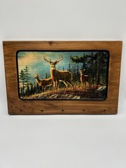 Rustic Wood Coat Hanger Deer Scenery Autumn Whitetails By Hautman Brothers Cabin