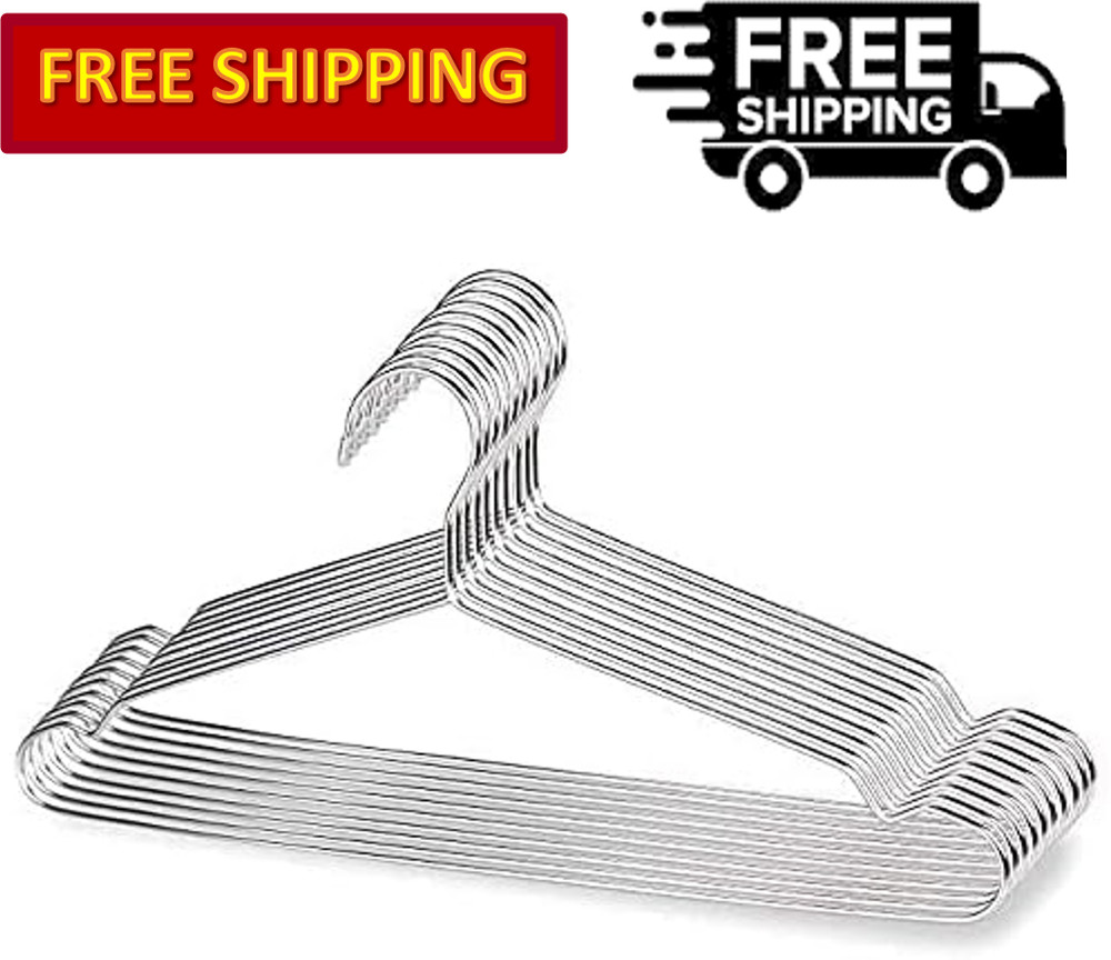 Fayleeko Wire Hangers, Strong & Heavy Duty, Stainless Steel, 17.7 Inch, 10 Pack