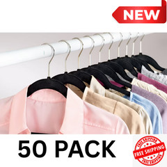 Berkley Jensen Anti-slip Velvet Hangers, Heavy Duty, Swivel Hook, 50 Pack NEW!