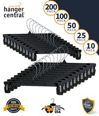 Recycled Black Heavy Duty Plastic Pants & Skirt Bottom Hangers W