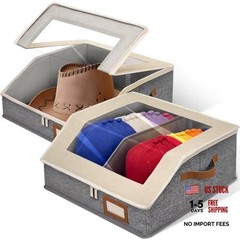 2-in-1 Hat Organizer for Baseball Caps Holds 48-60 2 Pack-Large White and Grey