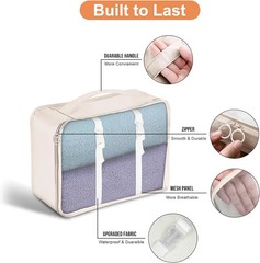 Packing Cubes for Travel- 8 Set Luggage Organizer Bags for Family, Mesh Breathab