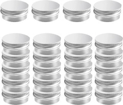 1oz/30 ml Aluminum Tin Container Metal Storage Jar Screw Round top