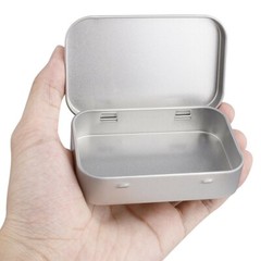 6 Pcs Metal Box Container Hinged Lid Small Empty Storage Box For Small Cosmetics