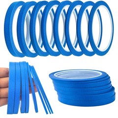 8pcs Blue Pinstripe Tape Masking Tape for DIY Nail Arts Drawing Pattern Makin…