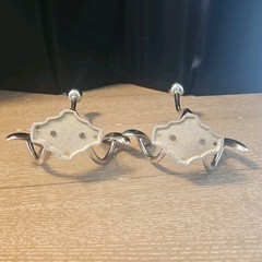 *2* Tri-Hook Polished Chrome Wall Mount Coat Hooks