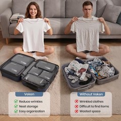 Lightweight Travel Packing Cubes Set 6 Piece Luggage Organizer Bags for