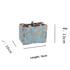 16cm Vintage Chinese Yun Brocade Tea Set Storage Bag Thickened Shockproof Pouch