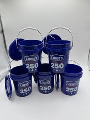5 Pack Lowes Celebrates 250 USA Mini Blue Bucket w/ Lid Stackable American 🇺🇸