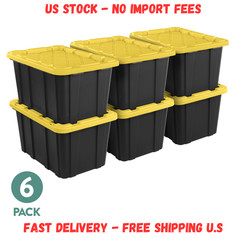 Sterilite Large Storage Bin, 27 Gallon Durable Plastic Storage Tote, 6 Pack