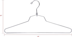 16″ Quality Metal Hangers, 10-Pack, Swivel Hook, Stainless Steel Heavy Duty