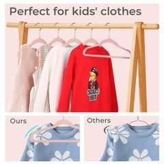 32 PCS Light Pink 14 Inch Kids Velvet Hangers UltraThin NonSlip Clothes