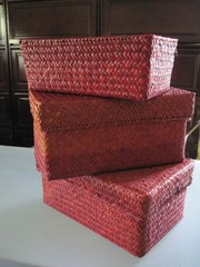 Set of Large Basket Boxes Lids 12”L x 7.5”W x 6” D