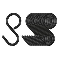 9pcs S Hooks 3.5″ Plastic Hanging S Shaped Hooks Large Closet Rod Hooks Black