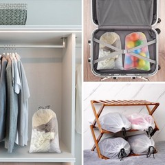 32 Pcs Shoe Bags for Travel，15.7″ x 11.8″ Clear Drawstring Storage Plastic Ba…