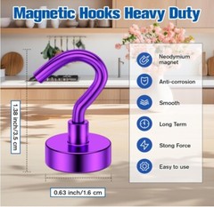 Magnetic Hooks Heavy Duty 110lb 50lb 25lb Strong hanger refrigerator red Purple