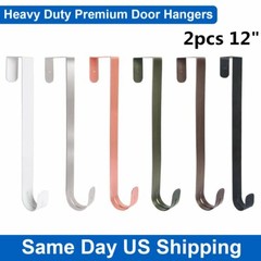 2Pcs 12″ Long Over Wreath Metal Hanger Hook The Door Hanger For Front Door Home