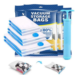 5Pack Vacuum Storage Bags Bedding Clothes Seal Travel Space Saver w/ Pump