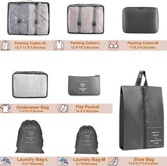Packing Cubes for Travel- 8 Set Luggage Organizer Bags for Family, Mesh Breathab