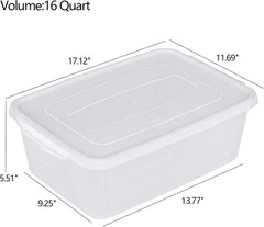 16 Quart Clear Latching Storage Bins, 2-Pack – Ideal for Dough Proofing