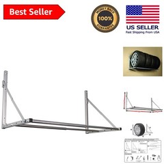 Effortless Garage Organization: 32-48 Inch Folding Tire Storage Rack in Silver