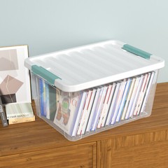 Idotry 35 Qt Stackable Latching Box Plastic Storage Container w/ Lid, 4/6Packs