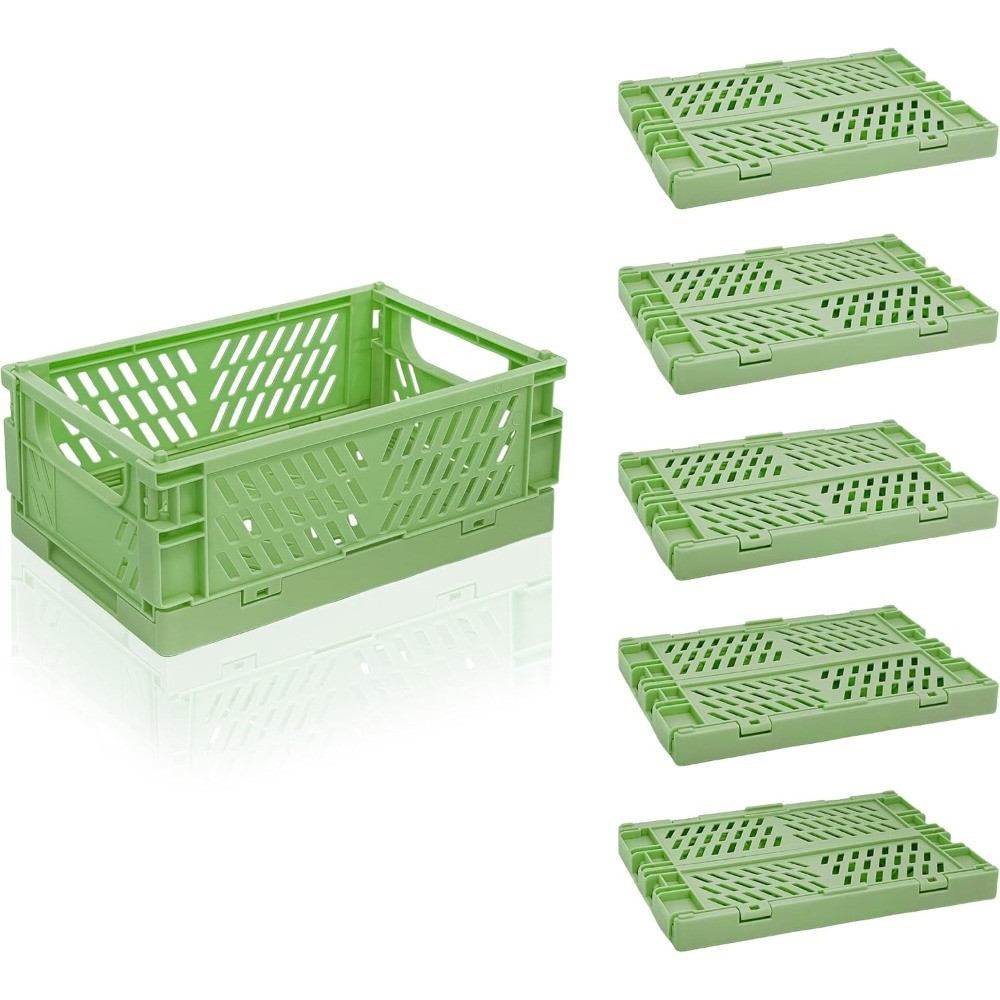 6 Pack Mini Foldable Small Plastic Baskets for Organizing and