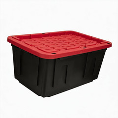 6-Pack 27 Gallon Large Plastic Storage Totes with Snap-On Lids, Durable Stackabl