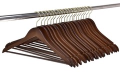 Quality Wooden Hangers – Slightly Curved Hanger 10 Pack Sets – Solid Wood Coa…