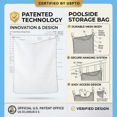Poolside Mesh Storage Bags Adjustable Straps for Toys Noodles Floats Beach Balls