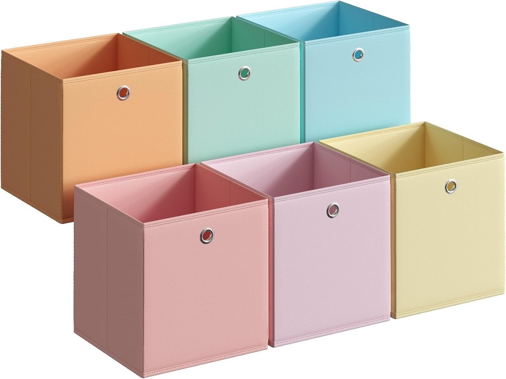 Storage Cubes Set of 6 Foldable Storage Boxes 10.2 x 10.2 x 11 Inches Closet