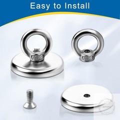 100 LBS Strong Magnetic Hooks, 10 Pack Magnet Hooks Rare Earth Neodymium Fishing