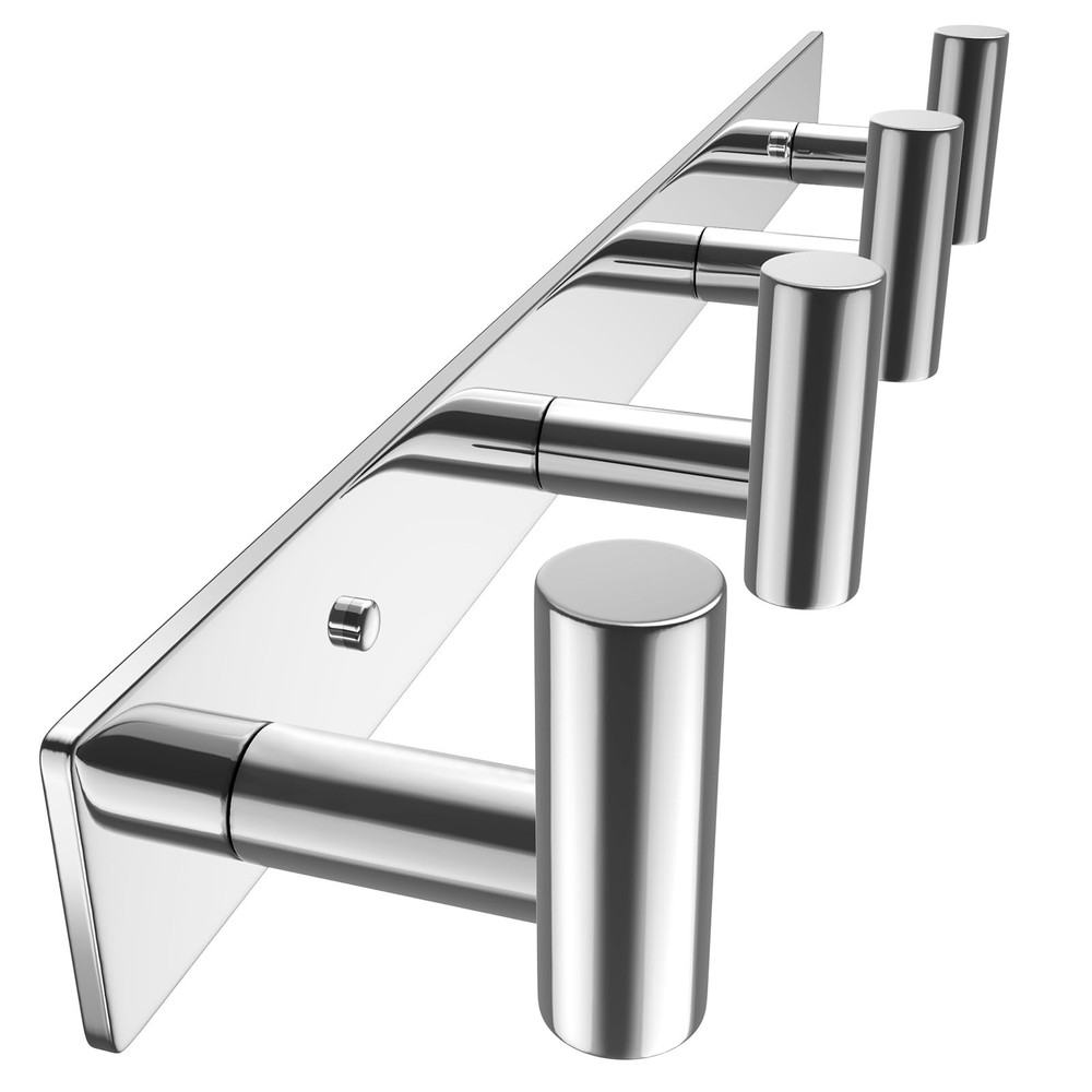 VAEHOLD Hat and Coat Wall Mount “T“ Shape 4 Hooks 1 Pack, Polished Chrome