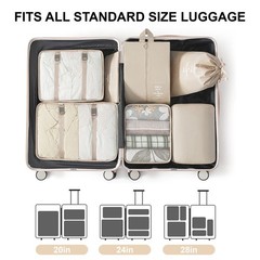 7x Travel Storage Bag Packing Cubes Set Luggage Organizer for Suitcase Carry On