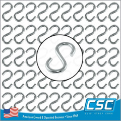 100 Pack S Hooks, Heavy Duty, 1.625″ L X 0.135″ Diameter S Shaped Hook for Hangi