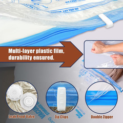 **12 Jumbo Vacuum Storage Bags XL Space Saver with Hand Pump Reusable**