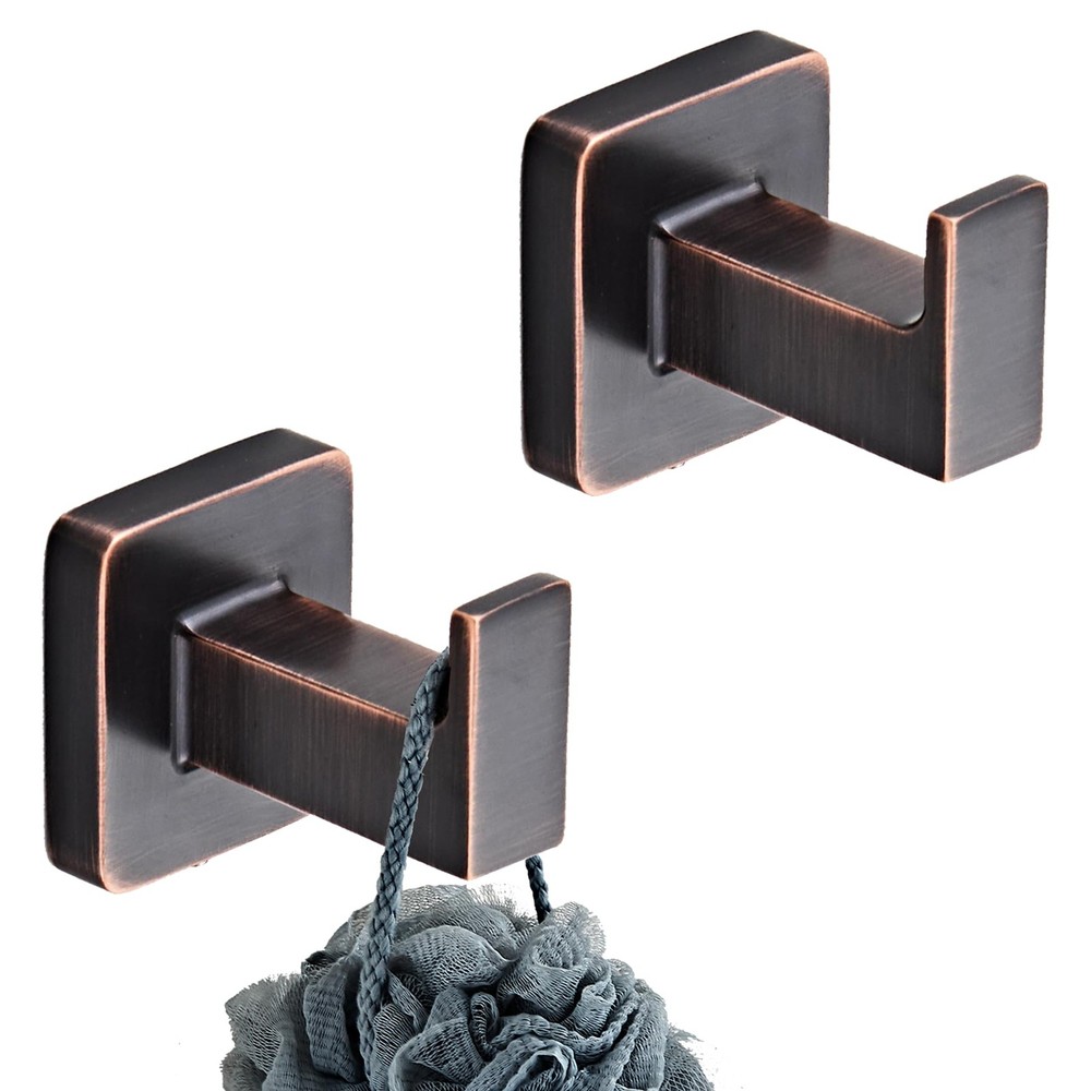 2 PCS Oil Rubbed Bronze Bathroom Coat Robe Hook Wall Mounted Stainless Steel