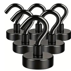 Heavy Duty Magnetic Hooks Neodymium Strong Black Magnet Hooks 3PCS 6PCS 110LBS