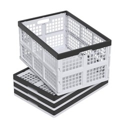 Idotry 42 Litres Collapsible Utility Crate, Stackable Storage Baskets – 4Packs