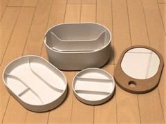 Ikea SAXBORGA Storage box with mirrored lid, plastic cork 9 1/2×6 3/4 ” – NEW
