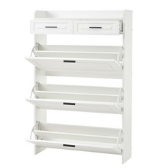 Shoe Cabinet with 3 Hidden Flip Drawers & 2 Storage drawer